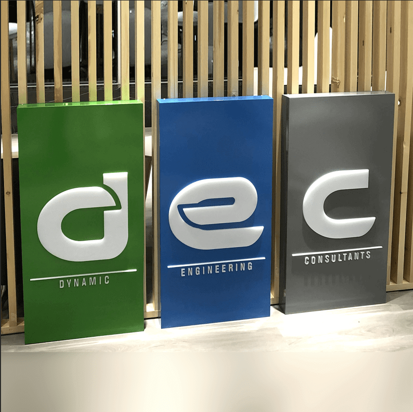 reception signage in dubai