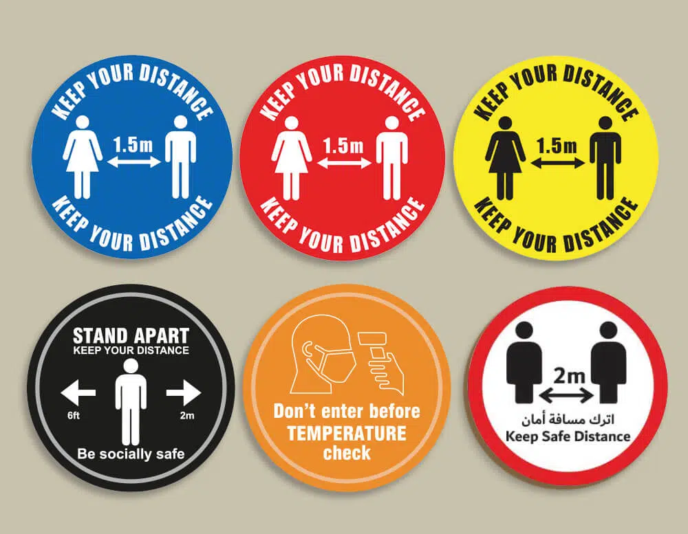 social distancing stickers