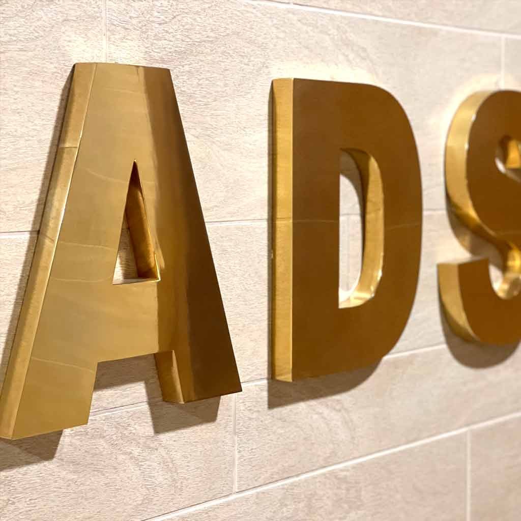 3D Gold Plated Signage dubai