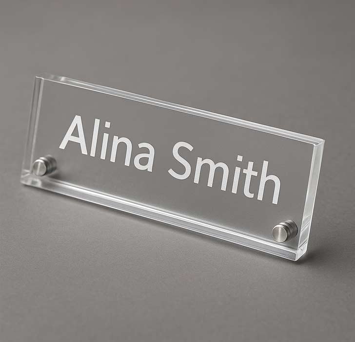 acrylic desk name plates and acrylic firm name boards