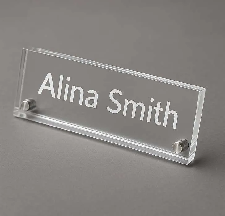 acrylic desk name plates and acrylic firm name boards