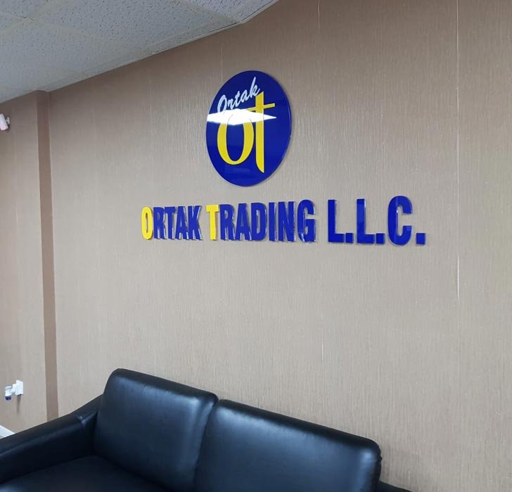 acrylic reception signage dubai