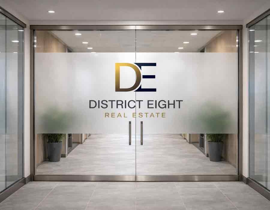 Glass door vinyl logo