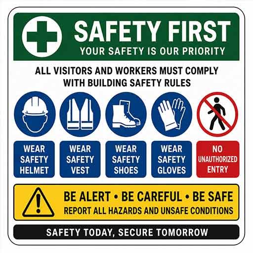 construction Safety sticker Dubai
