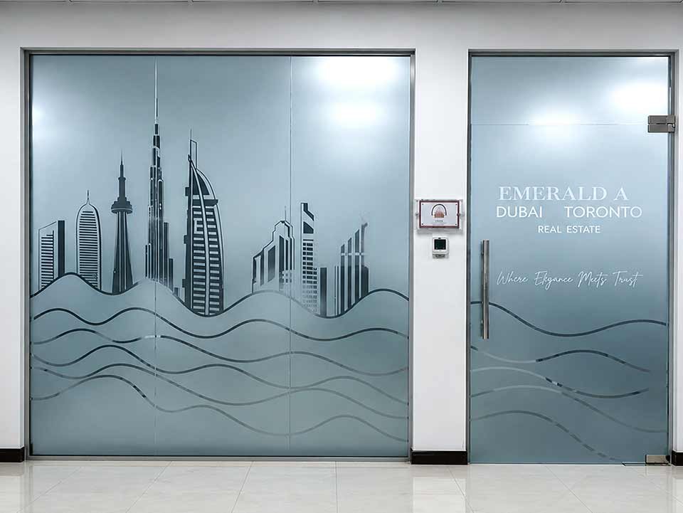 Office Branding Frosted Glass Stickers